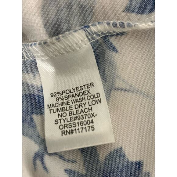 Haani Floral Faux Wrap Dress Blue and Cream Size 3X - Picture 6 of 6